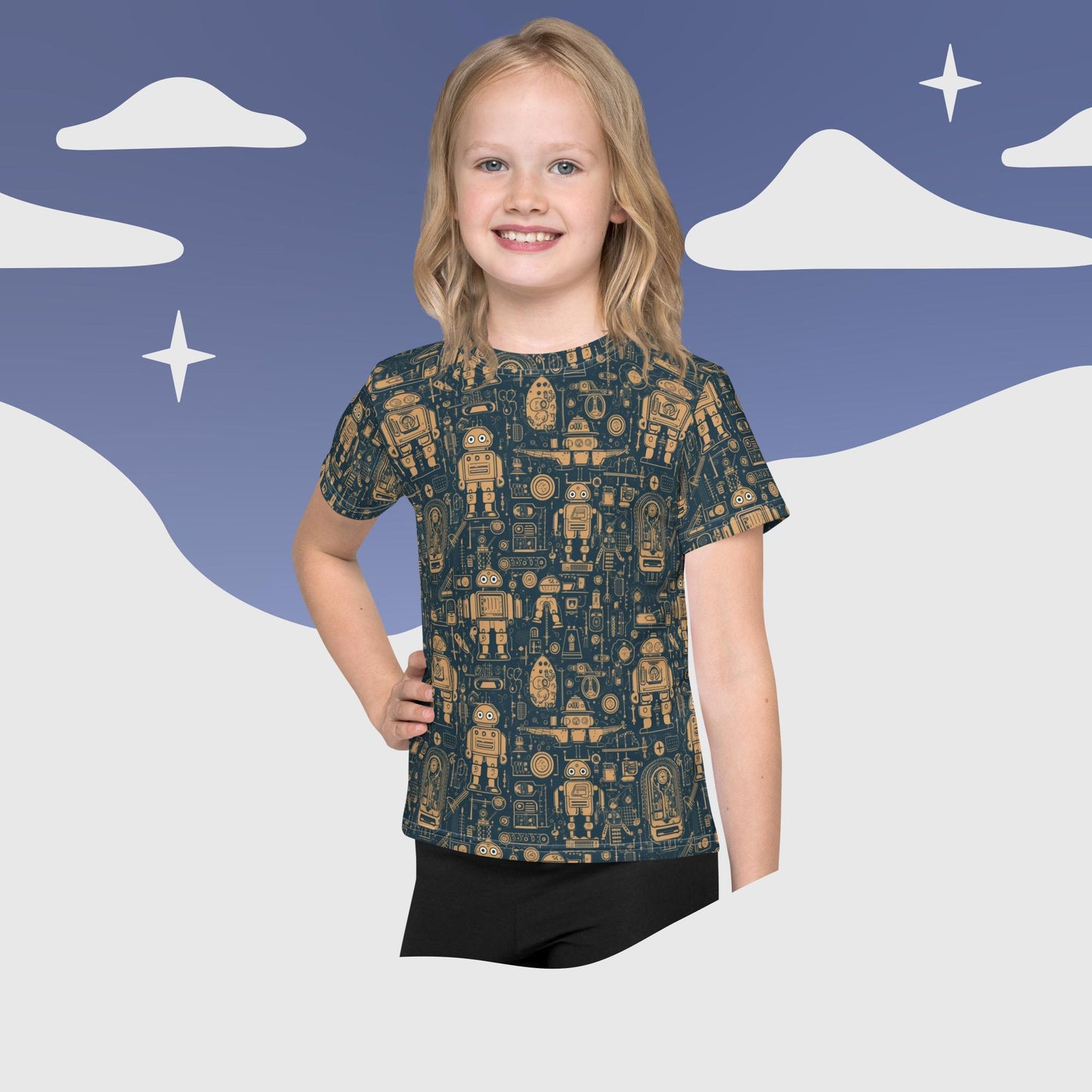 Roboticist Dreams Kids crew neck t-shirt